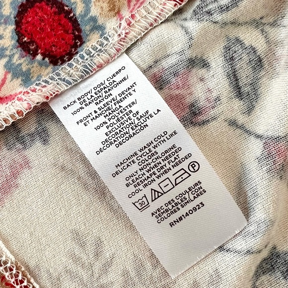 LOFT Forest Lace Trim Mixed Media Blouse - Picture 5 of 5